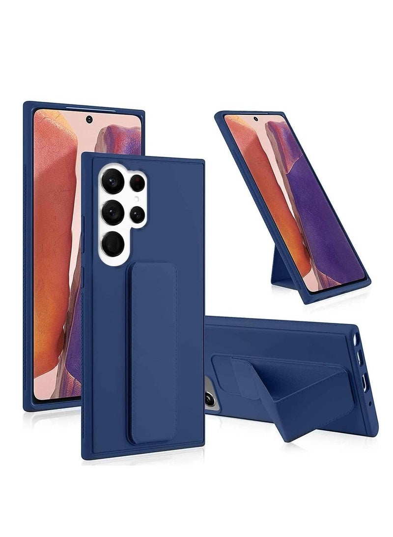 BORTONY Samsung Galaxy S24 Ultra Case Cover Back Stand Cover Magnetic Holder Silicone Cover Wrist Strap Full protection Anti Fingerprint Case For Samsung Galaxy S24 Ultra - Image 1