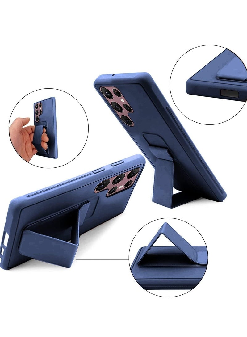 BORTONY Samsung Galaxy S24 Ultra Case Cover Back Stand Cover Magnetic Holder Silicone Cover Wrist Strap Full protection Anti Fingerprint Case For Samsung Galaxy S24 Ultra - Image 4