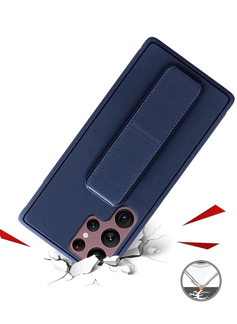 BORTONY Samsung Galaxy S24 Ultra Case Cover Back Stand Cover Magnetic Holder Silicone Cover Wrist Strap Full protection Anti Fingerprint Case For Samsung Galaxy S24 Ultra - Image 5