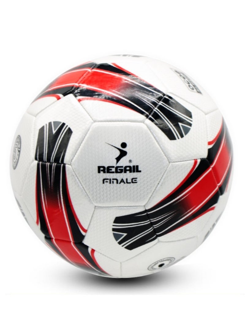 REGAIL REGAIFIALE Star Pattern Soccer Ball – Size 5 PU Leather, Seamless & Wear-Resistant, Butyl Bladder for Better Control – Training & Match Football  - Image 1