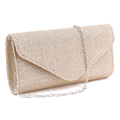 Naimo Womens Paillette Shoulder Envelope Evening Purse Wedding Party Clutch Bag - Image 1