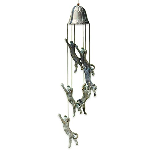 SPI Home Wind Chime with Six Pouncing Cat Figurines - Image 3