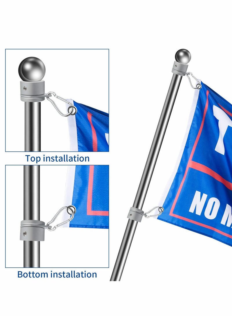 SYOSI Flag Pole Rings Aluminum Alloy Mounting Rings 360 Degree Rotating Flagpole Anti Wrap Flag Pole with Clip Hook for 1 Inch Diameter Flag Pole (Silver)  - Image 4