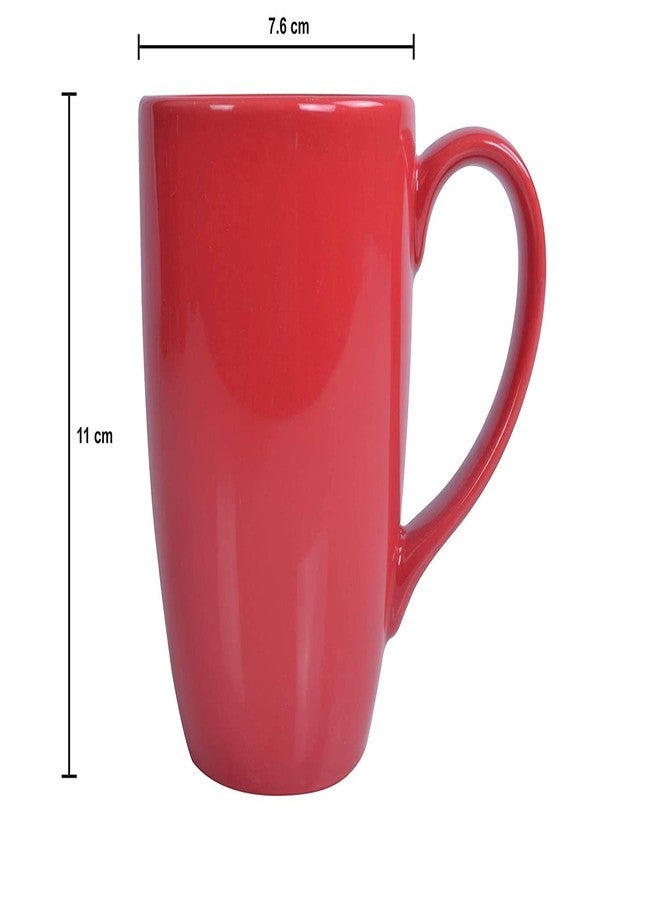Mirakii Red Porcelain 285 ml Coffee/Tea Mug 1- Piece Microwave Oven and Dishwasher Safe, for Hot/Cold Coffee, Milk, Tea, (RED) - Image 2