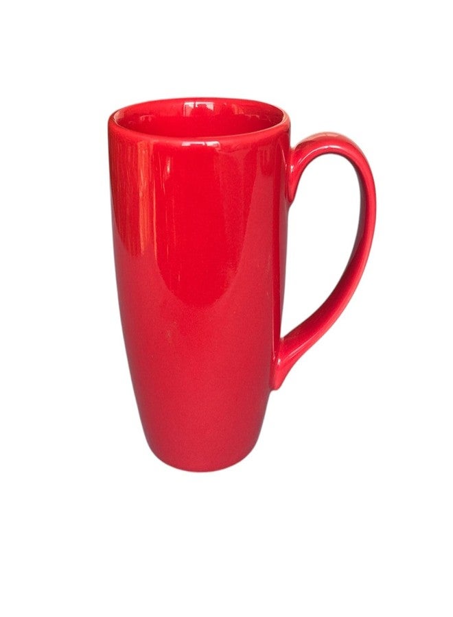 Mirakii Red Porcelain 285 ml Coffee/Tea Mug 1- Piece Microwave Oven and Dishwasher Safe, for Hot/Cold Coffee, Milk, Tea, (RED) - Image 1