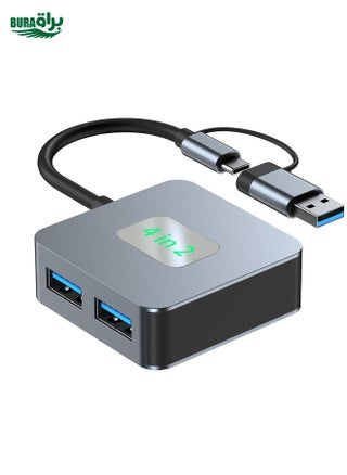 BYL-2320 4 in 2 USB + USB-C / Type-C to USB 3.2 4 Port HUB Adapter(Grey) - pzsku/Z4BC7BC0E0E3DBF104C64Z/45/_/1738711985/bc3729d1-2d32-45a2-88b3-4c826cd0fdf9