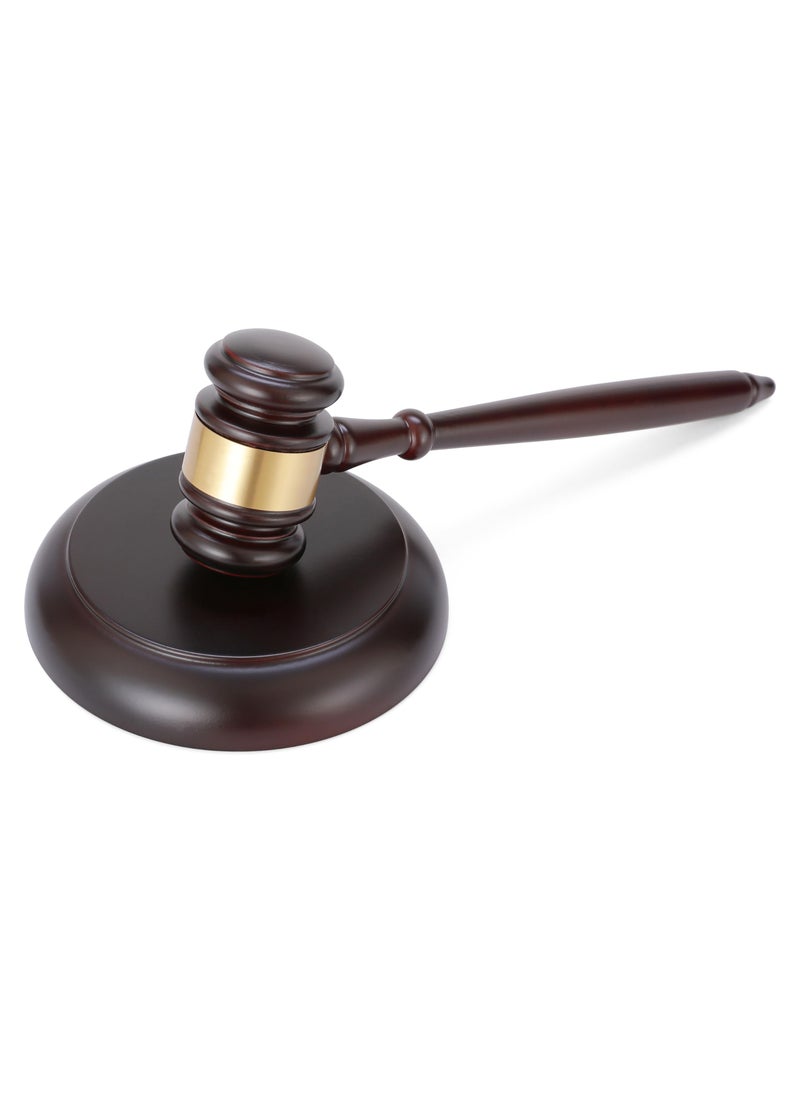 Apexstone Apexstone Wooden Gavel and Block Set, Wooden Gavel and Sound Block Set for Lawyer Judge Auction Sale Gift  - Image 1