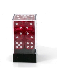 Chessex Dice D6: Translucent Red/White Dice Block Set Of 12  - Image 3