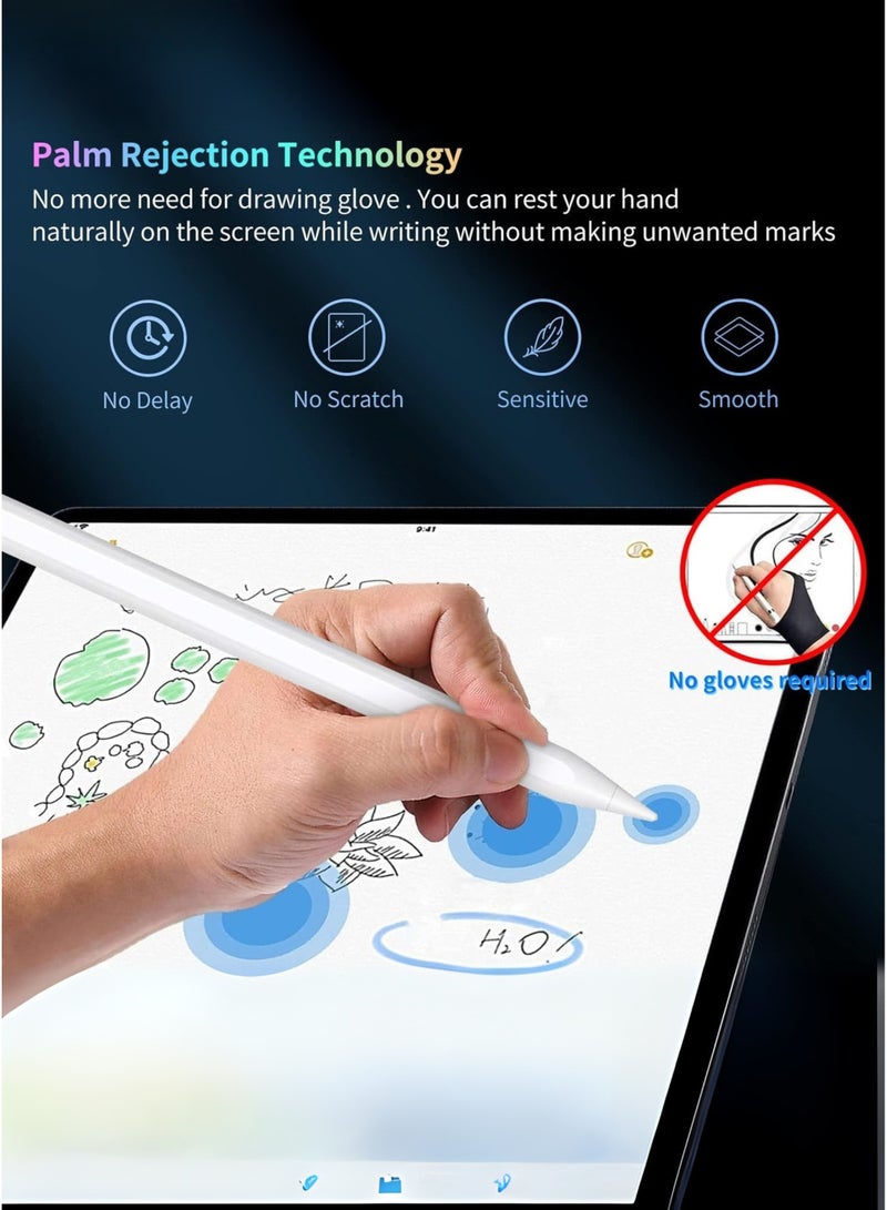 Stylus Pen for iPad 6th–10th Gen, iPad Pro 11"/12.9" M4, iPad Air 3/4/5/M2, Mini 5/6 – Active Pencil with Fast Charging, Palm Rejection, Tilt Sensitivity – 2018–2024  - Image 3