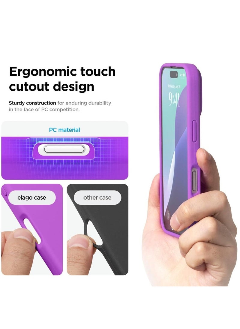 Raxoom Neon Purple Full Body Protection Case for iPhone 16 Pro - Shockproof, Slim Design with Anti-Scratch Microfiber Lining - Image 5