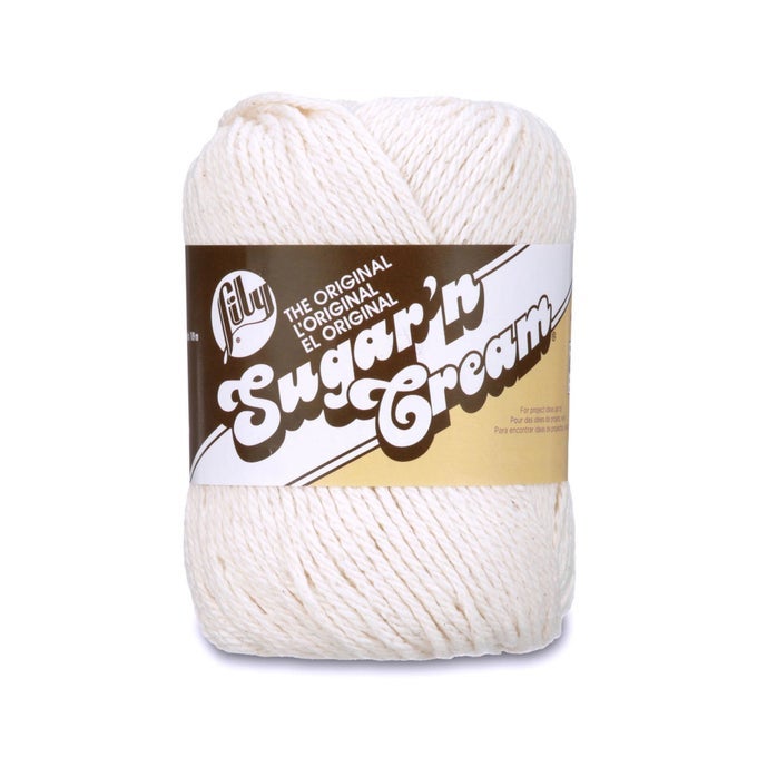 SUGAR N CREAM THE ORIGINAL SOLID YARN 25OZ MEDIUM 4 GAUGE 100 COTTON ECRU MACHINE WASH DRY