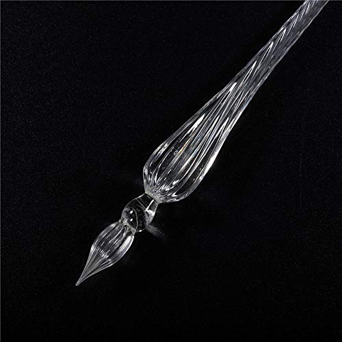 molshine Handmade Glass Dip Pen Crystal Calligraphy Pen Signature Dipped Pen for Artist Women Men Teens,Writing Drawing Decoration Gifts (Transparent) - Image 3