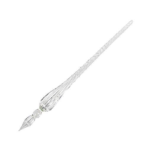 molshine Handmade Glass Dip Pen Crystal Calligraphy Pen Signature Dipped Pen for Artist Women Men Teens,Writing Drawing Decoration Gifts (Transparent) - Image 1