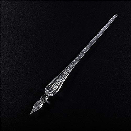 molshine Handmade Glass Dip Pen Crystal Calligraphy Pen Signature Dipped Pen for Artist Women Men Teens,Writing Drawing Decoration Gifts (Transparent) - Image 2