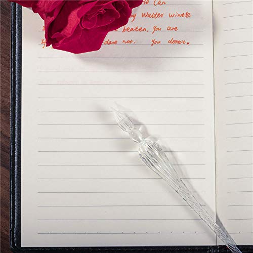 molshine Handmade Glass Dip Pen Crystal Calligraphy Pen Signature Dipped Pen for Artist Women Men Teens,Writing Drawing Decoration Gifts (Transparent) - Image 4