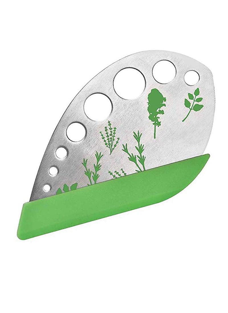 SYOSI - Herb Stripper Tool, Curved Edge Kitchen Gadgets 9 Holes Stainless Steel Herb Cutter kale Leaf Stripping Zip Tools, with for Kale, Chard, Collard Greens, Thyme, Basil, Rosemary - Image 1