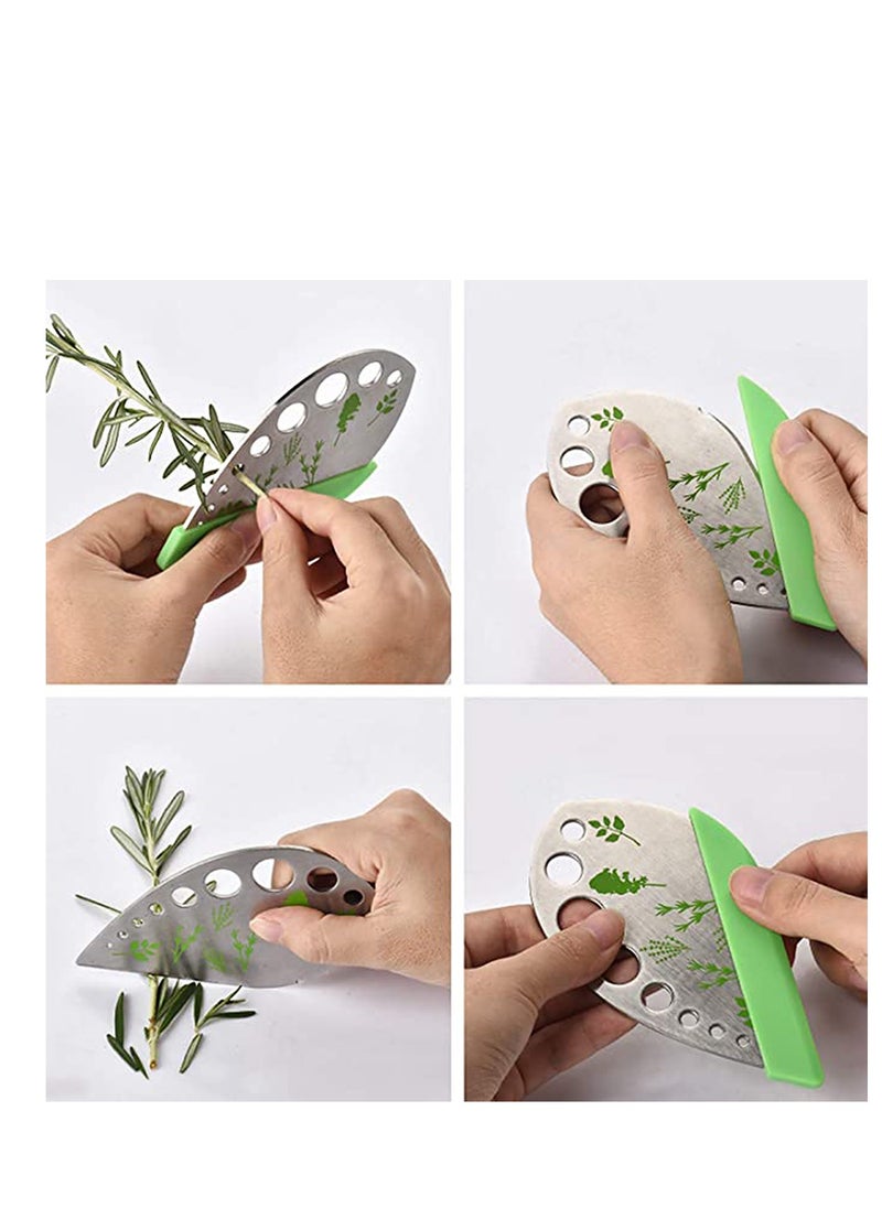 SYOSI - Herb Stripper Tool, Curved Edge Kitchen Gadgets 9 Holes Stainless Steel Herb Cutter kale Leaf Stripping Zip Tools, with for Kale, Chard, Collard Greens, Thyme, Basil, Rosemary - Image 1