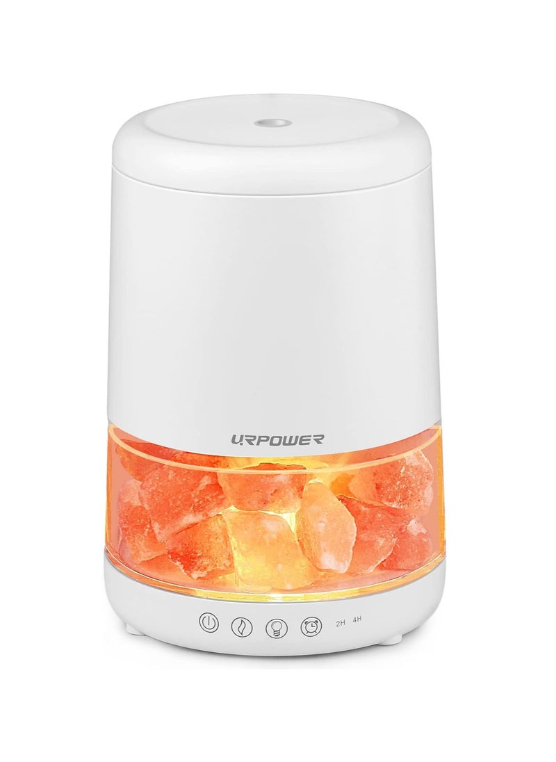 URPOWER - URPOWER 2-in-1 Ultrasonic Essential Oil Diffusers 230ML & Himalayan Salt Lamp Aromatherapy Diffuser Cool Mist Humidifier with 3 Brightness 100% Himalayan Pure Salt Rock Lamp for Home Office Yoga - Image 1