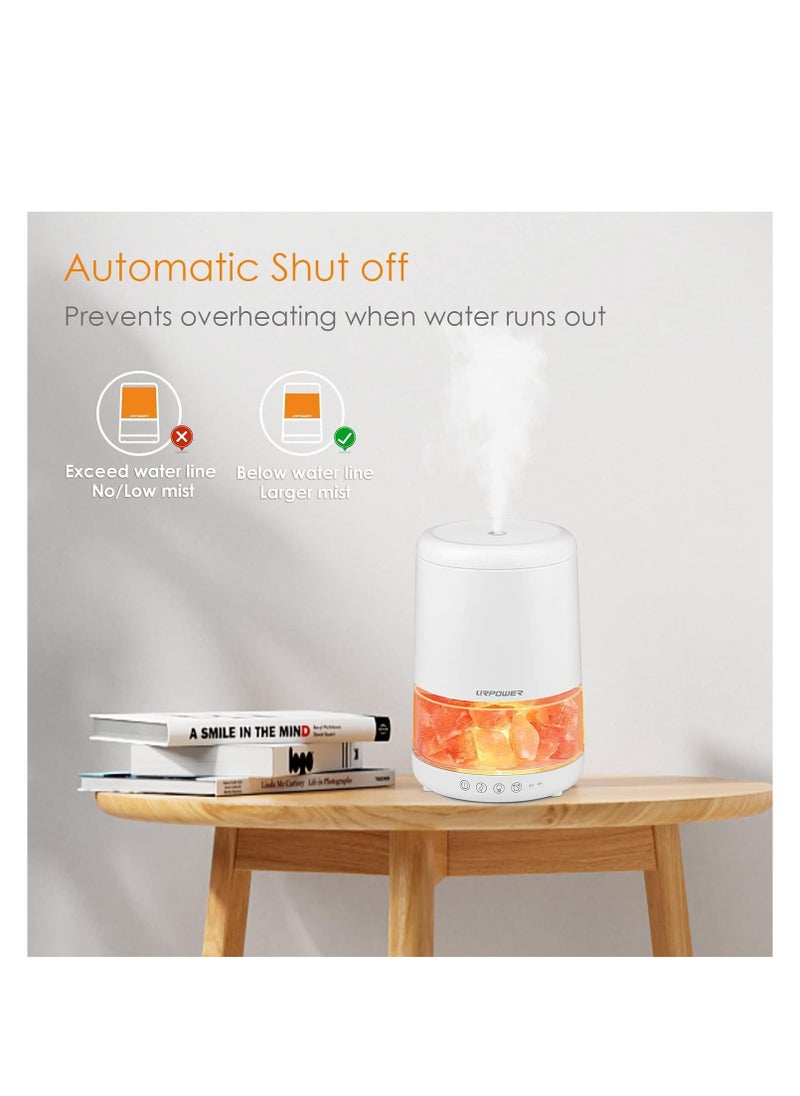 URPOWER - URPOWER 2-in-1 Ultrasonic Essential Oil Diffusers 230ML & Himalayan Salt Lamp Aromatherapy Diffuser Cool Mist Humidifier with 3 Brightness 100% Himalayan Pure Salt Rock Lamp for Home Office Yoga - Image 1