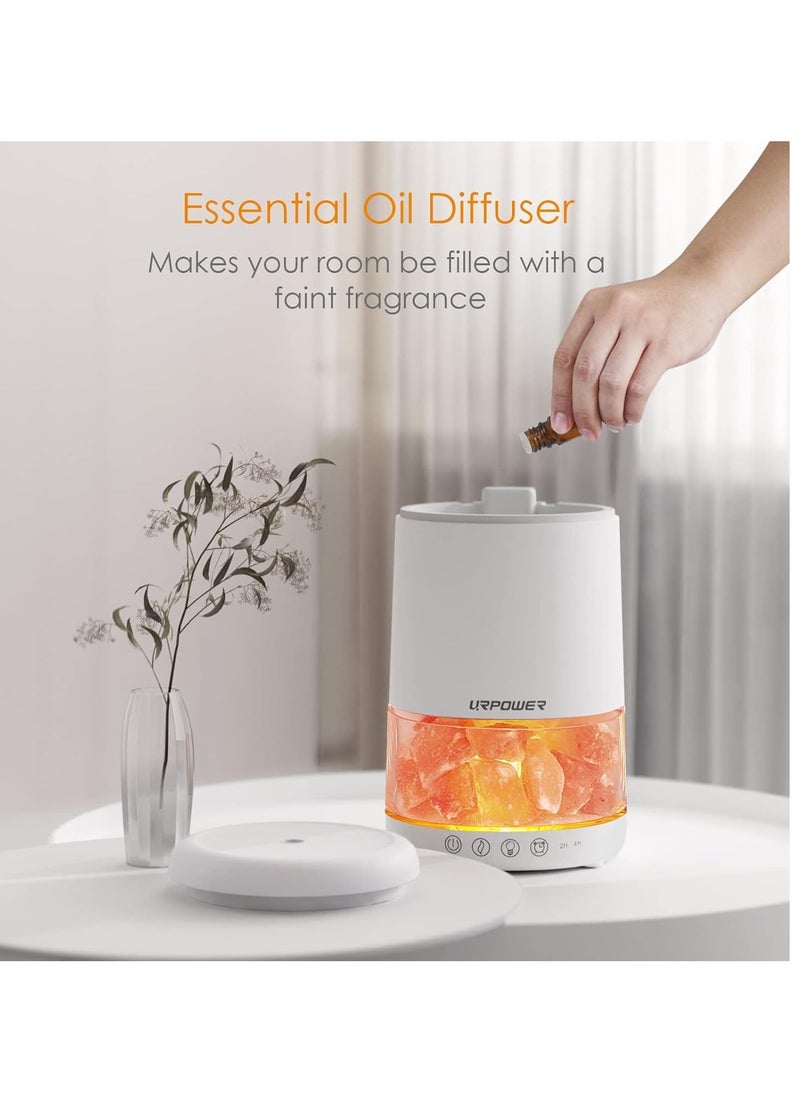 URPOWER - URPOWER 2-in-1 Ultrasonic Essential Oil Diffusers 230ML & Himalayan Salt Lamp Aromatherapy Diffuser Cool Mist Humidifier with 3 Brightness 100% Himalayan Pure Salt Rock Lamp for Home Office Yoga - Image 1