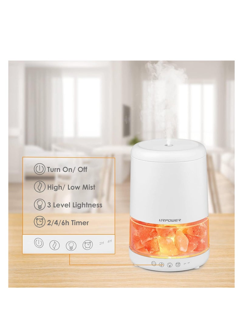 URPOWER - URPOWER 2-in-1 Ultrasonic Essential Oil Diffusers 230ML & Himalayan Salt Lamp Aromatherapy Diffuser Cool Mist Humidifier with 3 Brightness 100% Himalayan Pure Salt Rock Lamp for Home Office Yoga - Image 1