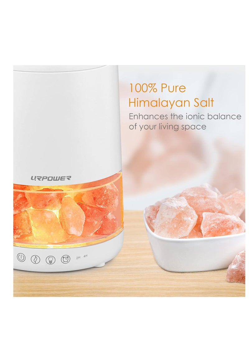 URPOWER - URPOWER 2-in-1 Ultrasonic Essential Oil Diffusers 230ML & Himalayan Salt Lamp Aromatherapy Diffuser Cool Mist Humidifier with 3 Brightness 100% Himalayan Pure Salt Rock Lamp for Home Office Yoga - Image 1