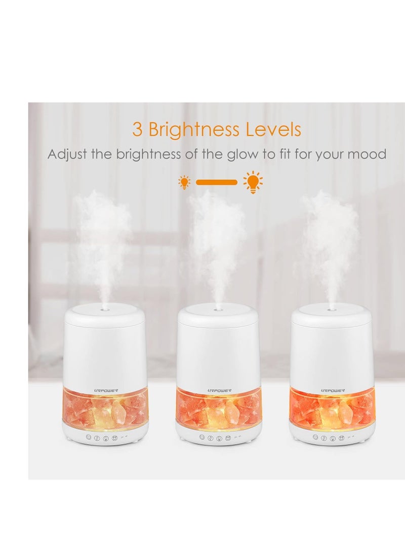 URPOWER - URPOWER 2-in-1 Ultrasonic Essential Oil Diffusers 230ML & Himalayan Salt Lamp Aromatherapy Diffuser Cool Mist Humidifier with 3 Brightness 100% Himalayan Pure Salt Rock Lamp for Home Office Yoga - Image 1
