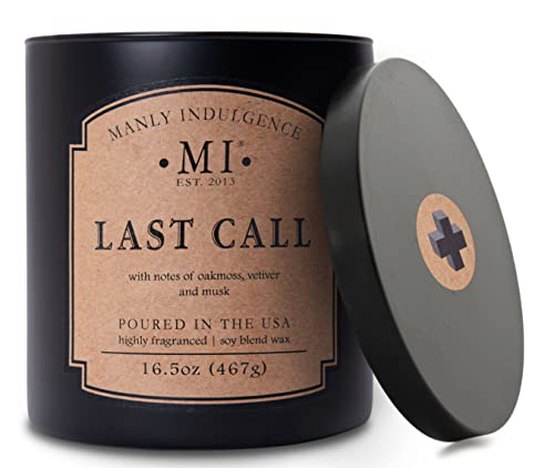 Manly Indulgence Last Call Scented Candles for Men 2 Wick 165 oz Premium Soy Blend Wax 60H Burn Candles for Home Scented  Made in The USA