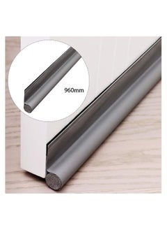RATSAW 96CM Door Draft Stopper Cutable PU Leather Door Draught Excluder Self Adhesion Door Bottom Seal Wind Dust Noise Sound Light Smell Insect Blocker for Interior Exterior Door Grey  - Image 2