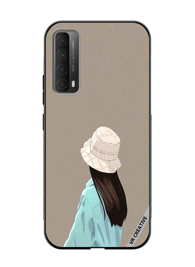 VR CREATIVE Protective Case Cover For Huawei Y7a Brown Hat Girl Design Multicolour  - Image 1