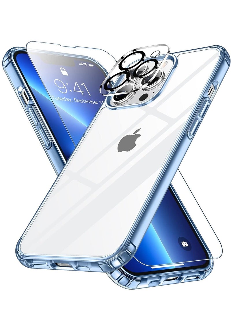MUNTAQI Crystal Clear Designed for iPhone 13 Pro Case, [Not Yellowing] [Military Grade Drop Protection] Slim Thin Clear Phone Case for iPhone 13 Pro 6.1 inch - Image 1