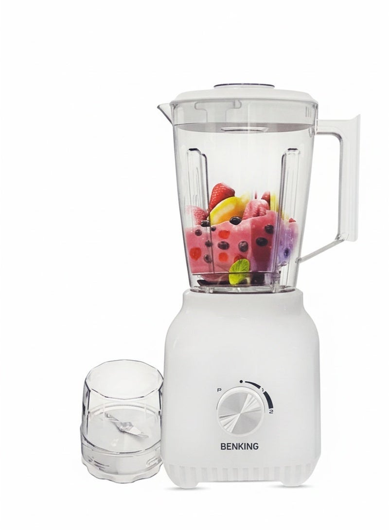 BENKING Electric Blender with Grinder – 550W High-Quality Copper Motor – 1.5L Jar – Stainless Steel Blades – 2 Speeds with Pulse – Overheat Protection - Image 2