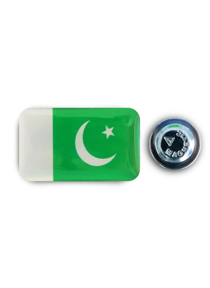 971MEDIA Pakistan Flag - Metal Badge Epoxy Coated with Magnetic Pin that Doesn't Tear Clothes  - Image 1