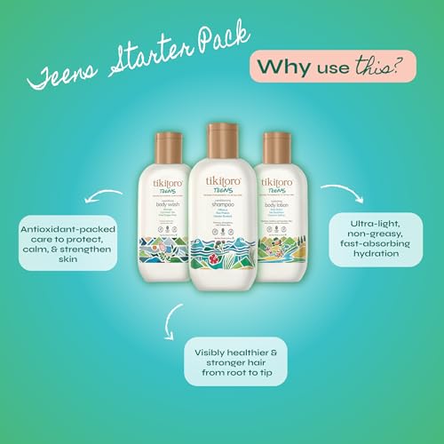 Tikitoro Teens Bath & Body Combo 100% Vegan with Nourishing Body Wash, Conditioning Shampoo, Hydrating Body Lotion, No Parabens & Sulphates, Gift Combo Pack (Age: 11+) (75ml x 3) - Image 2