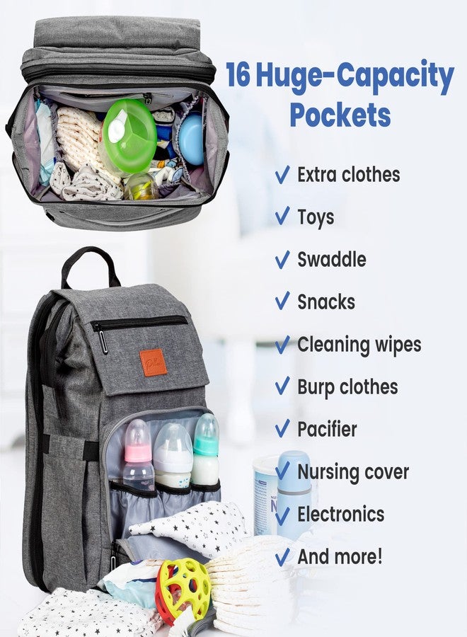 PILLANI Baby Diaper Bag Backpack - Large Bag for Boys & Girls, Waterproof Diaper Backpack - Travel Diaper Bags w/Changing Pad, Baby Registry Search & Shower Gifts - Essentials Must Haves Newborn Stuff - Image 2