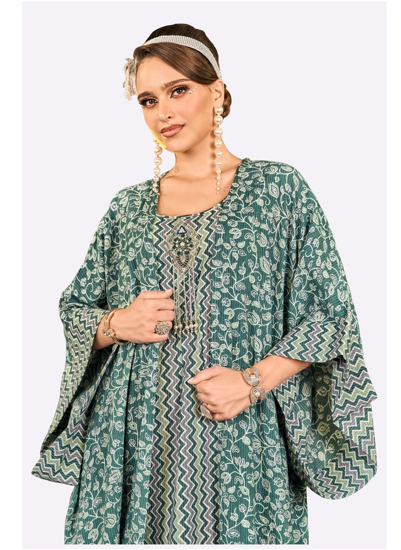 SARA Sara Scroll Print Jalabiya  - Image 4