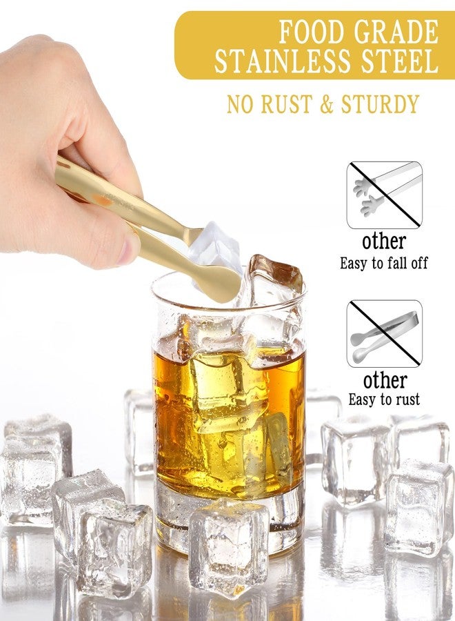 Dimeho ٢٠ قطعة من ملاقط التقديم الذهبية الصغيرة المصنوعة من الفولاذ المقاوم للصدأ، مثالية لتقديم المقبلات الصغيرة، ملاقط معدنية متعددة الاستخدامات للبوفيهات، أدوات مطبخ متعددة الاستخدامات للحفلات، المقاهي، السلطات، الفواكه، الحلويات، التاكو، اللحوم الباردة، والسكر - Image 4