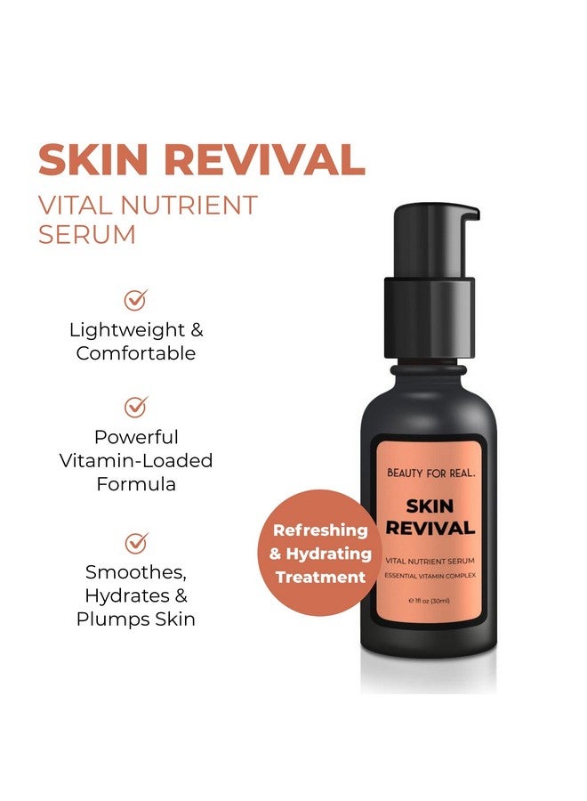 Beauty For Real Skin Revival Vital Nutrient Serum Antiaging Skincare Diminishes The Appearance Of Fine Lines & Wrinkles Hydrates Repairs & Brightens Skin With Vitamin A B3 & C 1 Fl Oz - Image 2