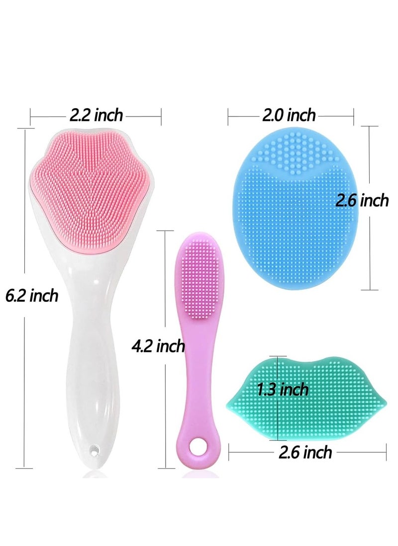 Generic - 4 Pieces Soft Silicone Face Scrubber Massager Exfoliator Brush Facial Cleansing Brush Remove Blackhead Acne Gentle Face Nose Scrub Wash Brush Skin Care Tools for Women and Men - Image 1