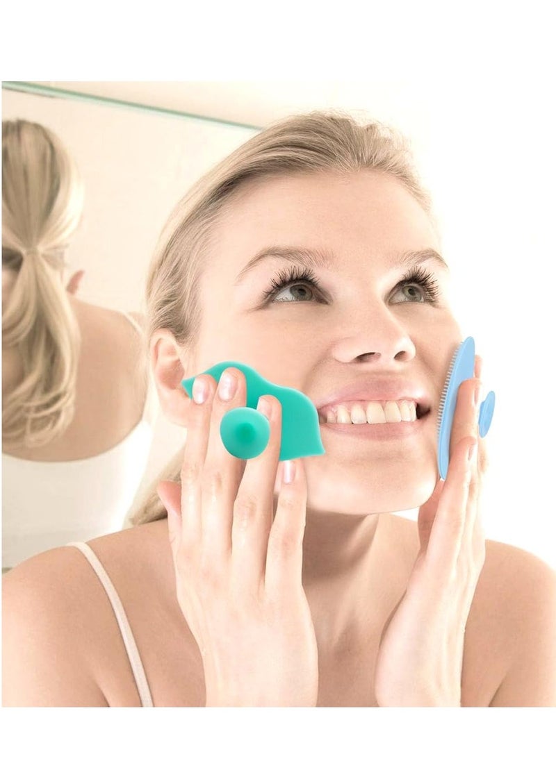 Generic - 4 Pieces Soft Silicone Face Scrubber Massager Exfoliator Brush Facial Cleansing Brush Remove Blackhead Acne Gentle Face Nose Scrub Wash Brush Skin Care Tools for Women and Men - Image 1