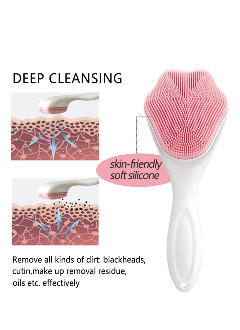 Generic - 4 Pieces Soft Silicone Face Scrubber Massager Exfoliator Brush Facial Cleansing Brush Remove Blackhead Acne Gentle Face Nose Scrub Wash Brush Skin Care Tools for Women and Men - Image 1