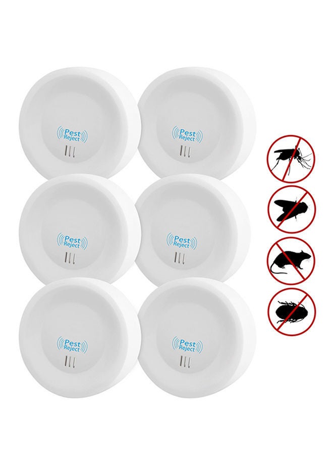 NIBEMINENT 6-Piece Portable Ultrasonic Mosquito Insect Repellent White - Image 1