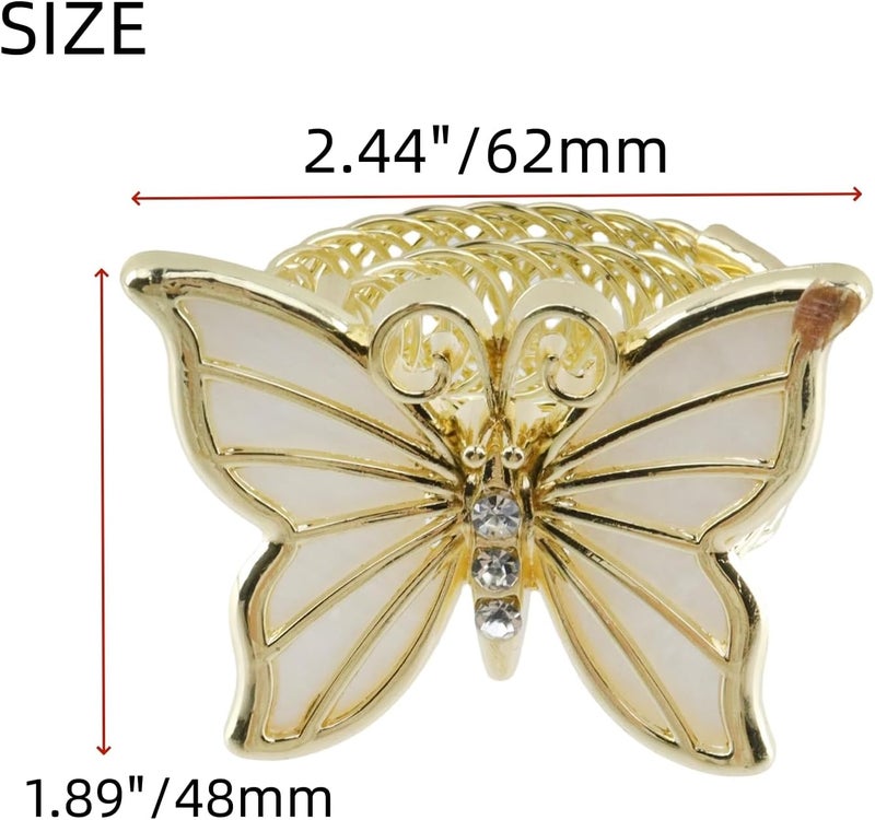 Chinflly Curtain Holdbacks, Gold No-Drill Butterfly Curtain Tiebacks, 2Pcs | Metal, Elegant Office Home Decor, Rust-Proof, Self-Closing Desig - Image 2