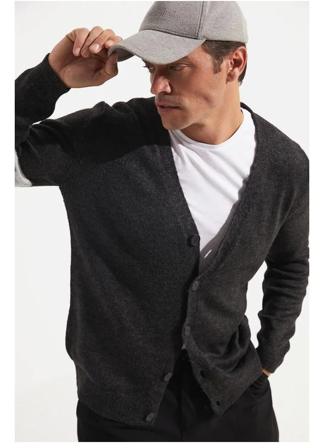 جون June Men Cardigan Anthracite