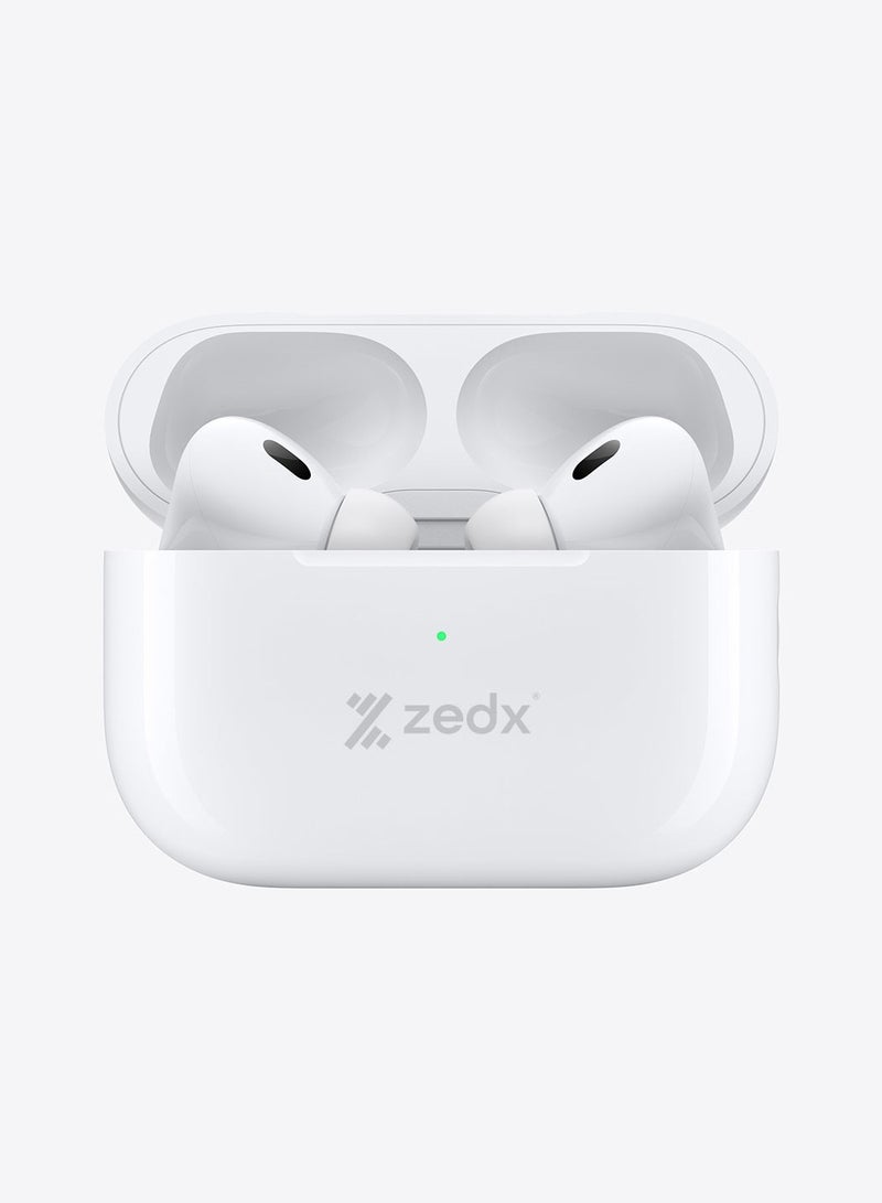 zedx Zeepods Pro True Wireless Bluetooth Earbuds – ENC Noise Cancellation, Deep Bass, Crystal-Clear Calls, and Premium Sound Quality (White) - Image 2