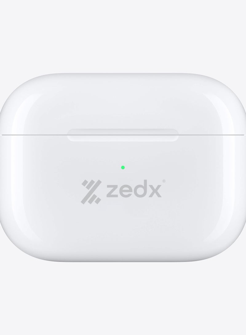 zedx Zeepods Pro True Wireless Bluetooth Earbuds – ENC Noise Cancellation, Deep Bass, Crystal-Clear Calls, and Premium Sound Quality (White) - Image 3