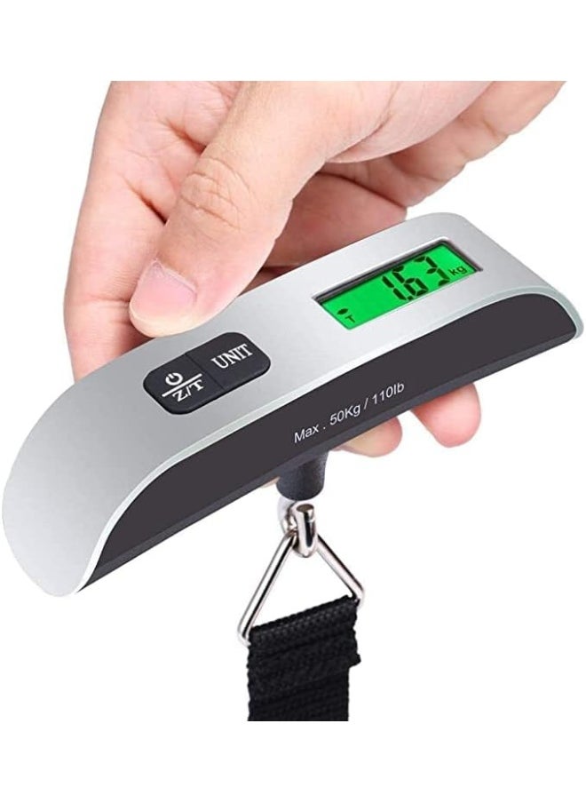 SAQOWARE SAQOWARE Digital Hanging Luggage Scale Portable Handheld Baggage for Travel Suitcase Traveling Display 50kg/110lb  - Image 1