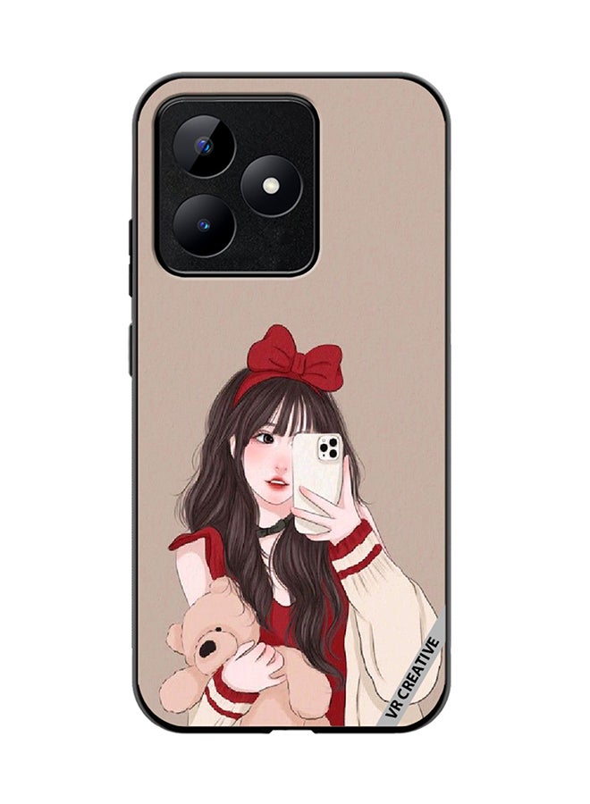 VR CREATIVE Protective Case Cover For Realme C53 Girl Holding Teddy Design Multicolour - Image 1