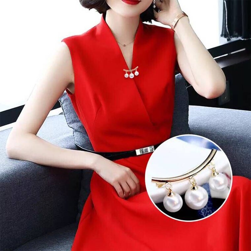 2pcs Arc Brooch Alloy Brooch Elegant Pearl Badge Creative Brooch Pin Clothes Accessory for Girls Banquet (Golden) - Image 2