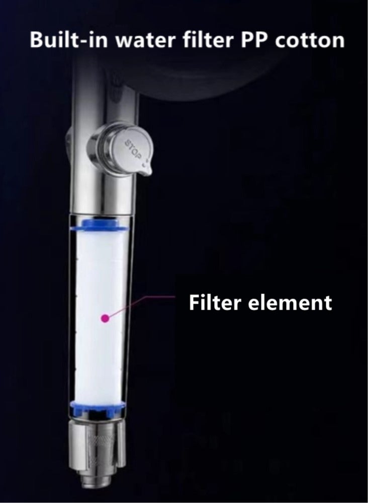 Kutis Kutis 1-Set Bathroom Shower Head Set Filter for Chlorine Removal and Hair Skincare Protection ABS Silver 25.5x10.2x1.9 Centimeter  - Image 5